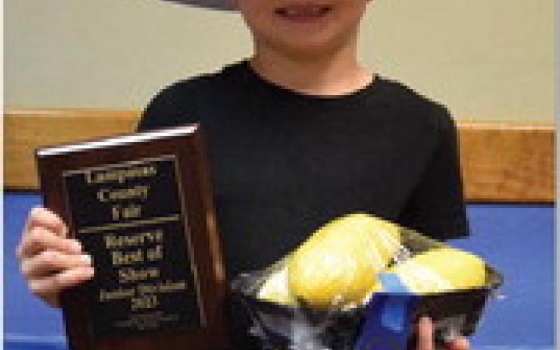 ALEXANDRIA RANDOLPH | DISPATCH RECORD Rollo Purdy won junior champion in horticulture with his yellow squash.