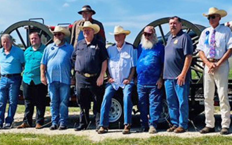Members of SCV Camp No. 2353 pose with “The Judge” cannon. Left to right are Stephen Brister, Robert D. McKenzie, James Zane Oliver, Billy Ayers, Michael R. Oliver, Gary Lehmkuhler, William “Bill” Dunson, John McCammon, Ross J. Cox Sr. and Roger D. Hamrick. D.W. Davis stands on the trailer at back. anderson | courtesy photo