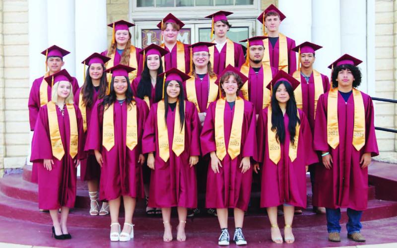 The Lometa High School Class of 2023 includes 16 graduates who will be recognized at Commencement Exercises May 26. COURTESY PHOTO