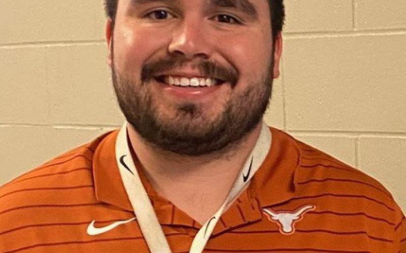 Jaden Napolez was recognized as the December Teacher of the Month at the high school. Napolez is an assistant basketball and baseball coach, and he teaches the World History course. COURTESY PHOTO