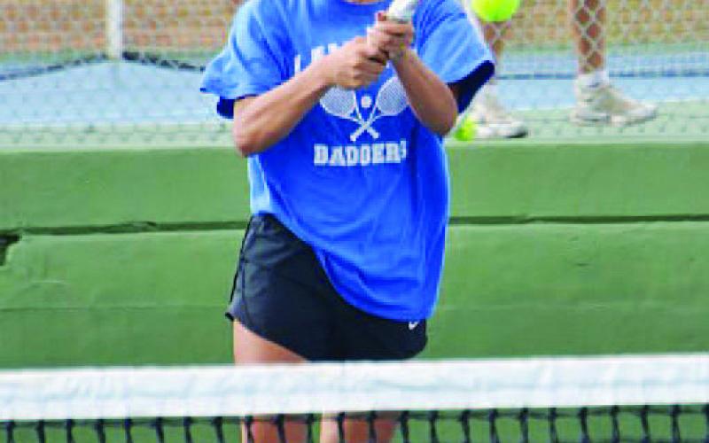 Sam Lopez swings through a backhand shot at the tournament. COURTESY PHOTO | KENNETH PEISER