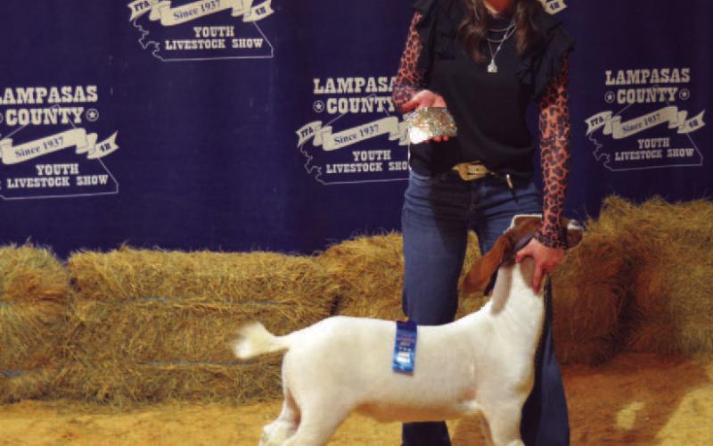 The Intermediate Showmanship Award for market goats went to Leah Tristan. ERICK MITCHELL | DISPATCH RECORD