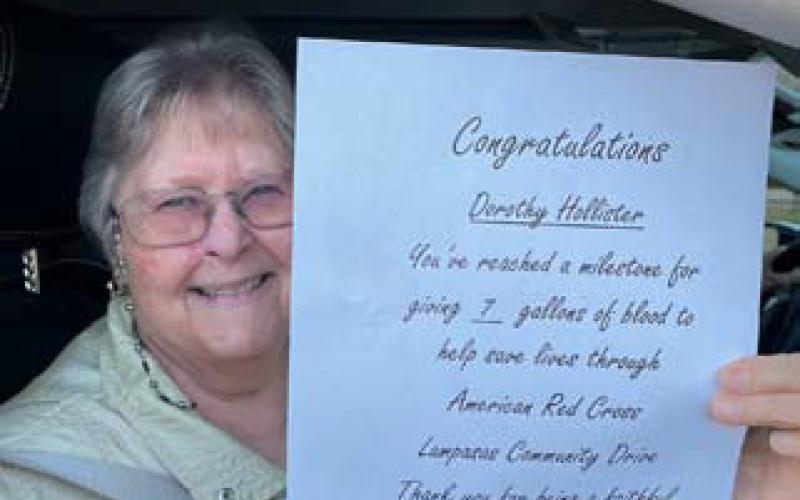 Dorothy Hollister has reached the seven-gallon donation mark. COURTESY PHOTO