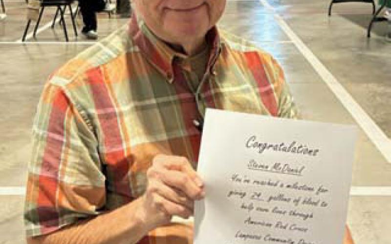 Steven McDaniel has an impressive milestone of 24 gallons donated. COURTESY PHOTO