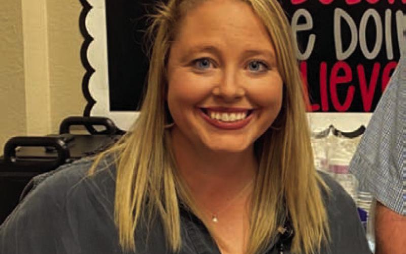 Lampasas High School’s December Paraprofessional of the Month is Beth Oestreich. Assistant Principal Ryan Race said Oestreich “works tirelessly throughout the year making sure our day-to-day operations run smoothly.” Oestreich is the campus technology specialist. COURTESY PHOTO