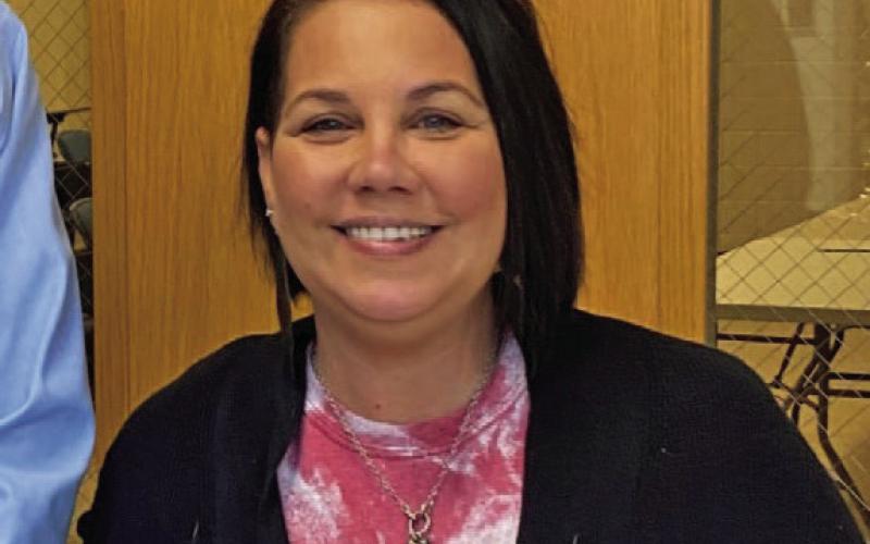Lampasas High School’s Paraprofessional of the Month for November is Dawn Fernandez, the PEIMS campus coordinator and substitute coordinator. “She deals with crazy situations with calm and poise,” Assistant Principal Ryan Race said. COURTESY PHOTO