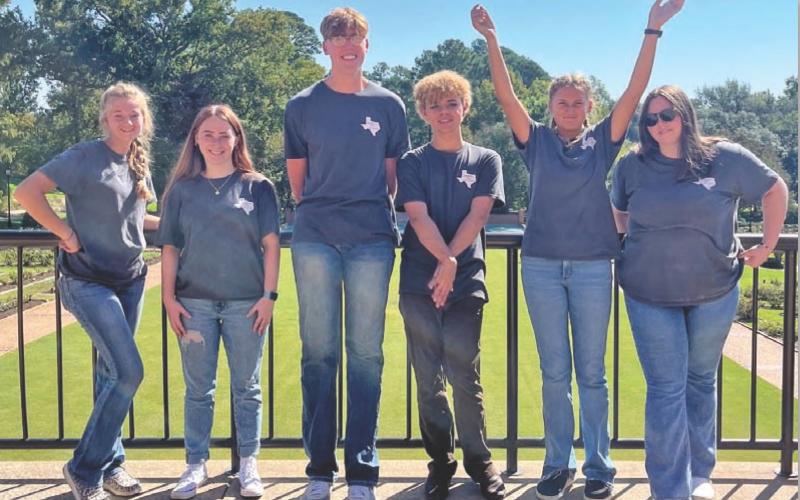 COURTESY PHOTO The Lampasas FFA Florist and Garden team represented the high school at the East Texas State Fair last week. The students competed in four different contests: two in the floral contest; two teams of three in the landscaping contest; one in the repurposed planter contest; and one in the cut specimen contest. Students pictured, left to right, are Aubrey Hammond, Karli Wiley, Chase Kuklies, Seth Norton, Delanie Smith and Natalie Schmille.