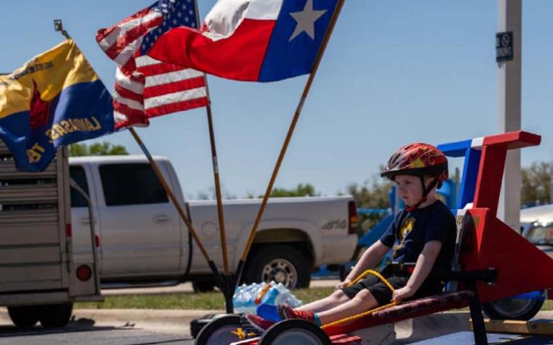 Spencer Tice, Pack 100 Lions Den, was the youngest of all the racers in their Downhill Derby at Hanna Springs Elementary. JEROMIAH LIZAMA | DISPATCH RECORD