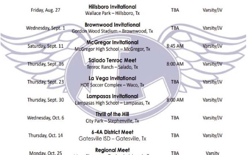 LHS cross country schedule