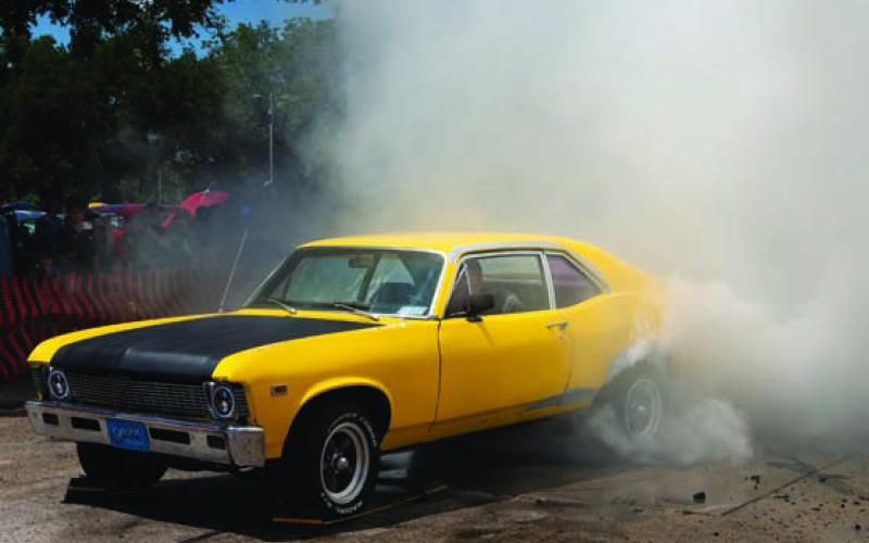 The Sulphur Creek Car Cruise’s burnout competition will fill the air with smoke and the smell of rubber. FILE PHOTO