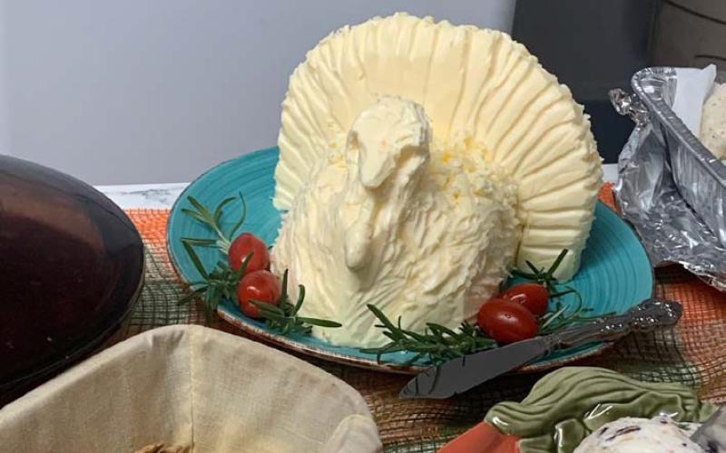 Sheri Stone recreated the butter turkey that Kathryn Butler used to make for many, many years for the L-M Garden Club’s Thanksgiving feast. courtesy photo