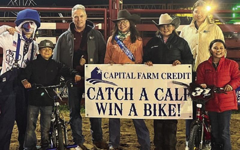 Calf scramble winners received prizes, courtesy of Capital Farm Credit in San Saba. TERRI HARRIS | COURTESY PHOTO