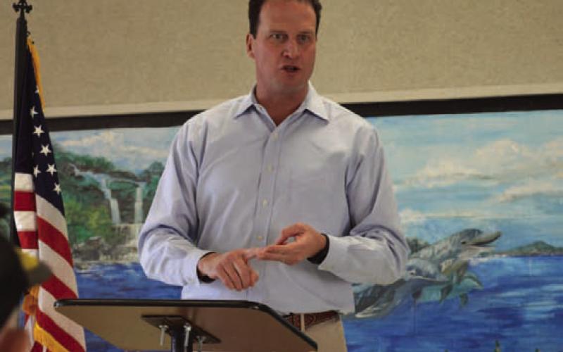 U.S. Rep. August Pfluger (R-San Angelo) has been to various gatherings in Lampasas while serving the county in Congress. A new congressional map under consideration by the Texas Legislature would move Lampasas County to a different district. FILE PHOTO