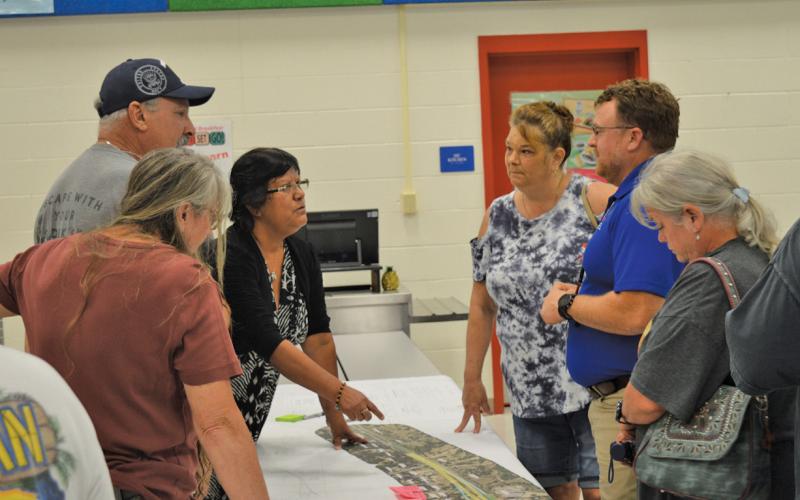 Lampasas County residents voiced concerns during Thursday’s meeting over U.S. Highway 190 expansion plans proposed by the Texas Department of Transportation. erick mitchell | dispatch record