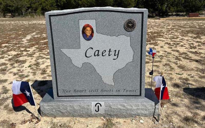 Caety Edwards’ grave in Oak Hill Cemetery contains the Daughters of the Republic of Texas Medallion. COURTESY PHOTO