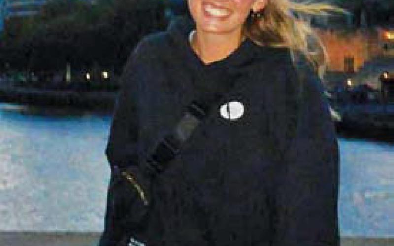 Diane Hurst pauses for a photo in London. She has enjoyed traveling while abroad. courtesy photo