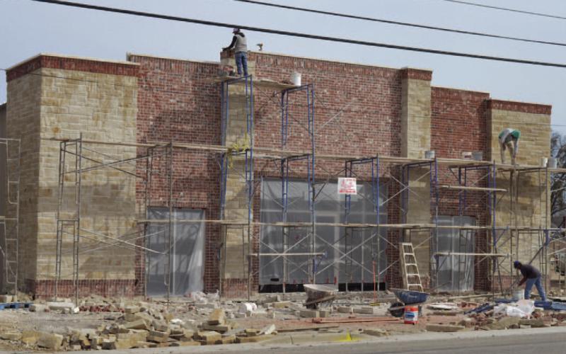 Construction continues on one of two new structures coming to the east side of Lampasas. ERICK MITCHELL | DISPATCH RECORD