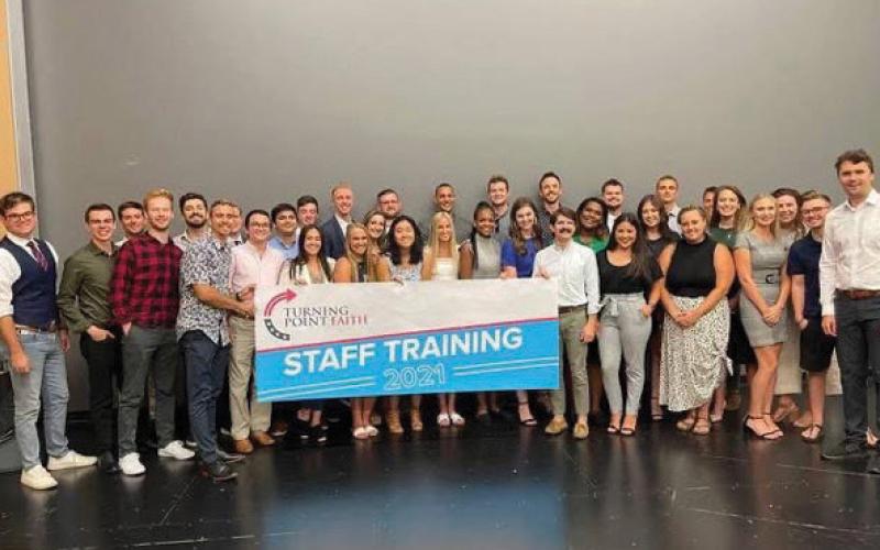 Charlie Kirk spent time answering any questions about what to expect when TPUSA launched its new faith initiative, Erick Mitchell’s second assisgnment with the non-profit organization in 2021. Courtesy Photo