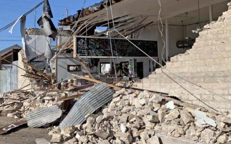 Winds reached 75 mph -- according to the National Weather Service -- and leveled buildings in Bertram early this week. PAUL YURA | NATIONAL WEATHER SERVICE