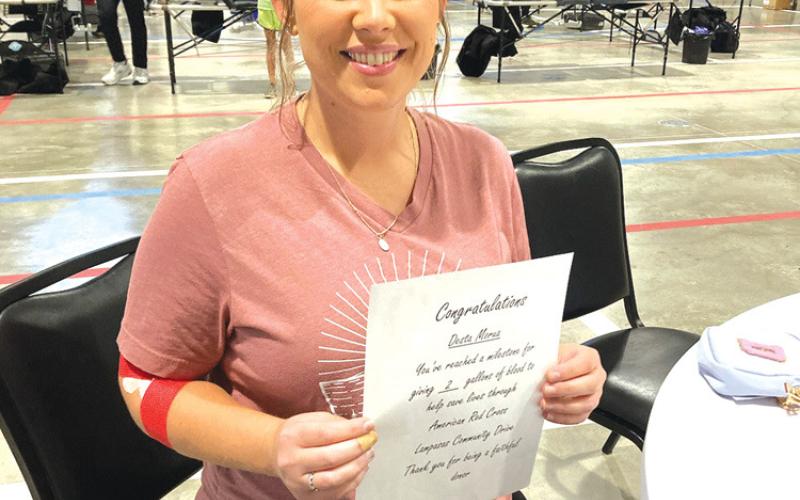 Desta Morua achieved the two-gallon donation mark. Courtesy photo