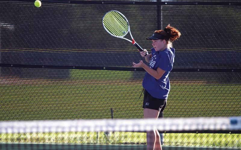 HUNTER KING | DISPATCH RECORD Allison Valdez will be the girls’ number-one player this tennis season.