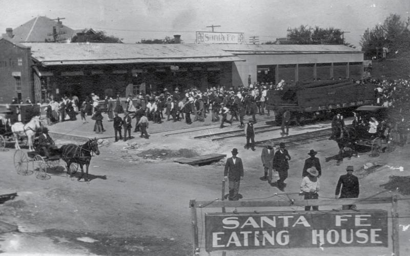 The Santa Fe Railroad built this depot in 1902. Although a Texas Historical Marker honoring the city’s mule-drawn streetcar resides here, the streetcar did not make stops at this location. COURTESY PHOTO | MARKWARD FAMILY