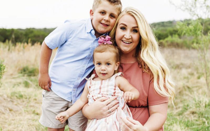 COURTESY PHOTO | LIZ DURAN Duran brings her two kids, Alexander and Brooklyn Duran, with her back to Lampasas.