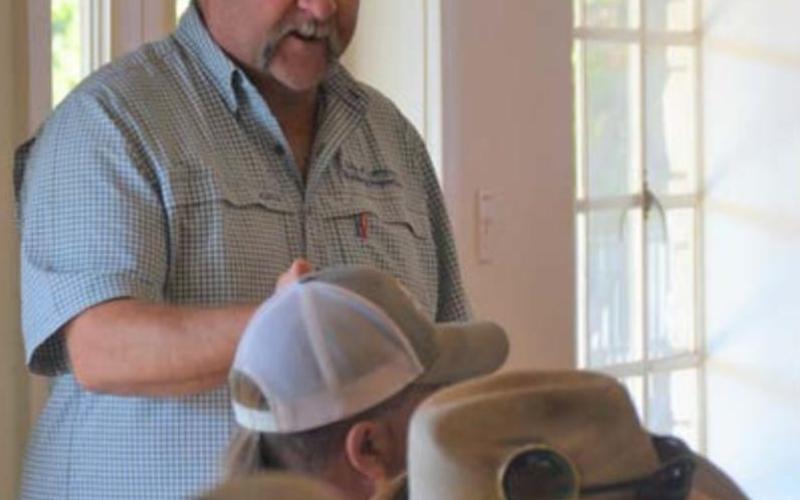 Lampasas Building Official Frank Ellett speaks Sept. 16 during a town hall about building codes. MONIQUE BRAND | DISPATCH RECORD