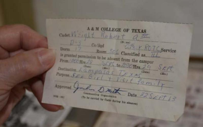If you are wondering about “the girl” Robert A. Wright III sought permission to visit in September 1963, it was Carol Northington, who later became his wife. MONIQUE BRAND | DISPATCH RECORD