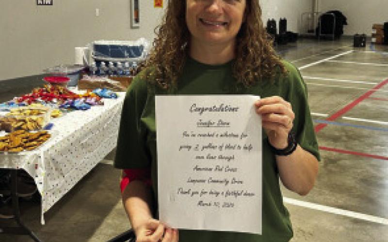 Jennifer Storm now has donated two gallons of blood to the American Red Cross. COURTESY PHOTO
