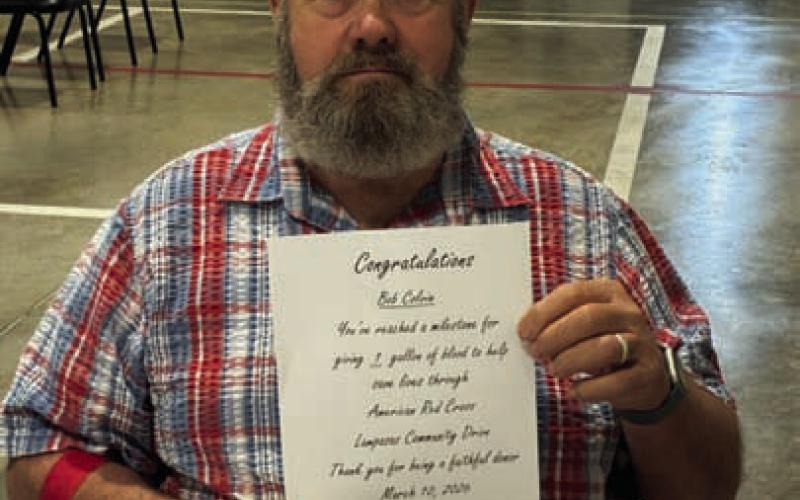Bob Colvin was among the donors who reached the one-gallon donation threshold at last week’s blood drive. COURTESY PHOTO