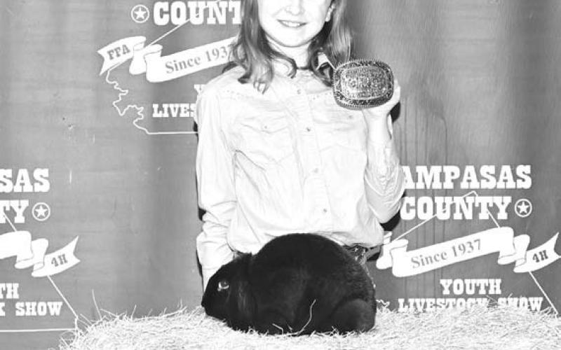COURTESY PHOTO | SHOWPHOTOBYKATINA.COM Emerson Evans took home the junior showmanship honors for rabbits.