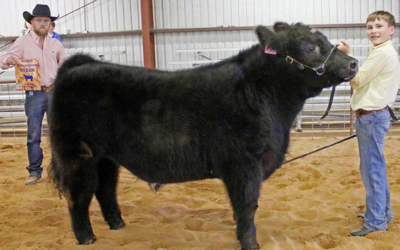 Jack Stewardson exhibited the grand champion steer of the 2022 Lometa FFA Livestock Show. He also had the reserve champion steer and was named the intermediate cattle showmanship winner. The youth livestock show was held Dec. 10 at the Lometa ISD show barn. Mason Hines | Dispatch Record