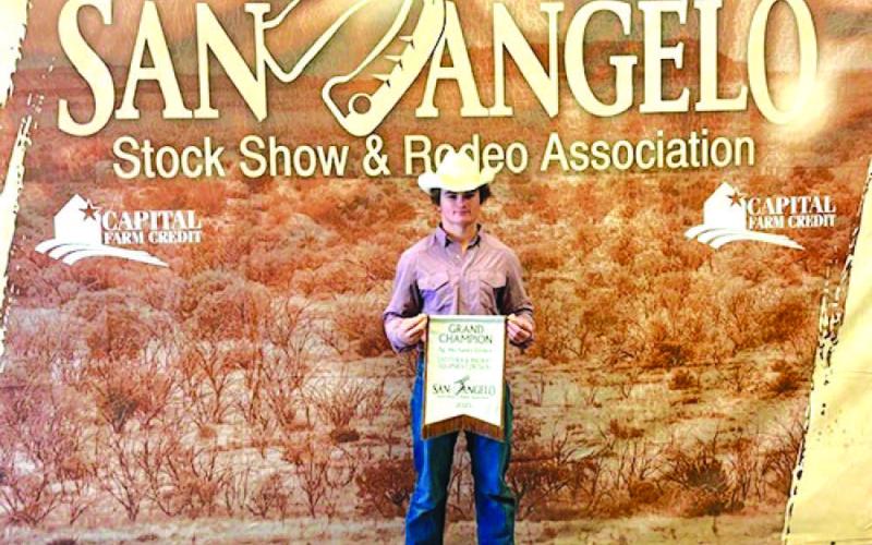 COURTESY PHOTO Langford also was named grand champion of his division at the San Angelo Ag Mechanics Show, which drew more than 900 participants. Langford entered his portable hydraulic squeeze chute in the competition.