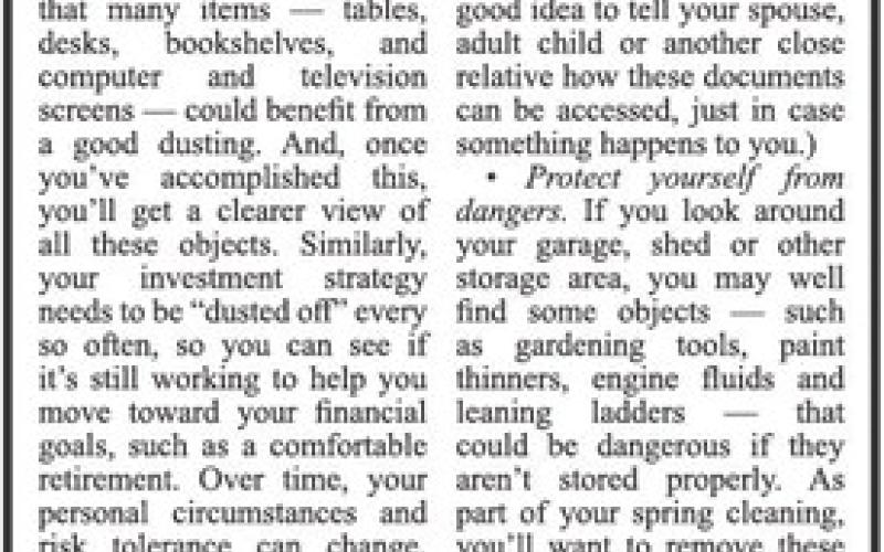 Time for financial 'Spring Cleaning'