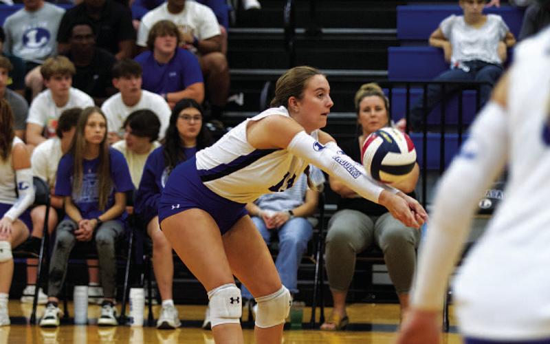 FILE PHOTO Abbey Green led the Lady Badgers in digs, and she had three assists as well in Tuesday’s match.