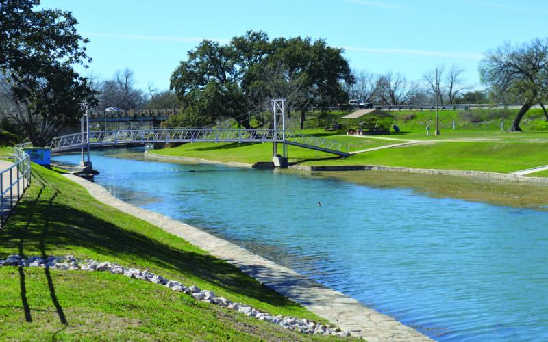 ERICK MITCHELL | DISPATCH RECORD The sun shines over Sulphur Creek at W.M. Brook Park. This location, along with the FM 580 Sports Park, are two venues in demand from 2024 solar eclipse travelers looking for the perect spot to witness the once-in-a-lifetime event. The city has seen an uptick in campsite reservations for the April 8 eclipse.