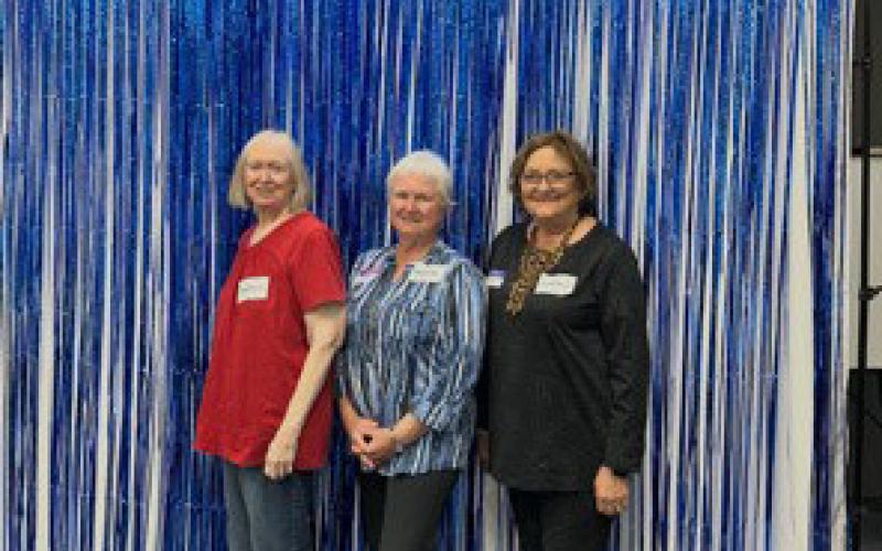 Lampasas County Retired Teachers Association members, from left, Julia Phillips, Janet Machen and Jani Edwards served as delegates in Waco for the recent Texas Retired Teachers Association gathering. COURTESY PHOTO