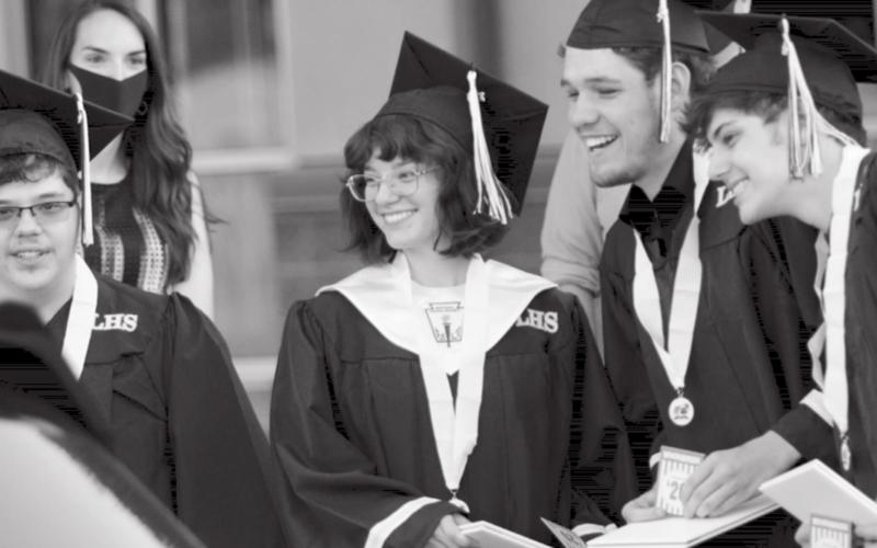 Lampasas High School held drive-through graduation in an effort to avoid large crowds and the spread of the coronavirus. Four siblings in a set of quintuplets graduated together. From left to right are Gavin Brown, Crystal Brown, Garrett Brown and Gabriel Brown. The fifth quintuplet was home-schooled. FILE PHOTO