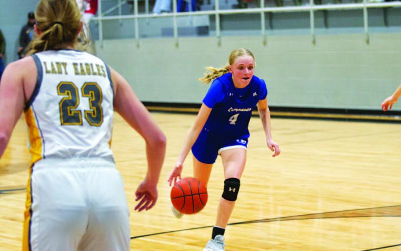 HUNTER KING | DISPATCH RECORD Adalya White scored a team-high 14 points against Goldthwaite.