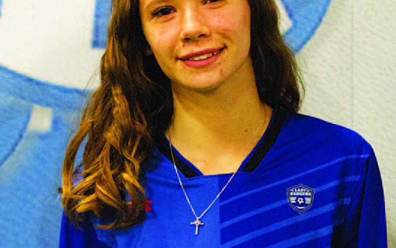 Name: Jocelyn Robinson Class: Junior Sport: Soccer Favorite Teacher or Coach: Mrs. Brayton Favorite Place in Lampasas: Layne’s Chicken One Person You Look Up To: My mom Main Goal This Season: Good one-touch passing