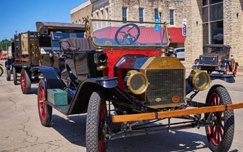 With vintage, classic and anitque vehicles on display, event organizers were able to recreate historic photos of the Lampasas Courthouse Square. ADAM BARRIOS | DISPATCH RECORD