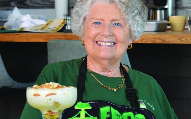 Sandwiches, soups, salads and cups of bread pudding as shown above are available at The Green Frog, now open at 302 W. 10th St. Kathy Baxter relaunched her beloved tea room last month. ERICK MITCHELL | DISPATCH RECORD