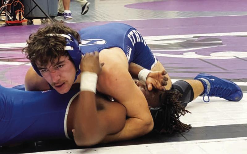 COURTESY PHOTO | LAMPASAS WRESTLING Daemian Rivas will head to the state wrestling meet once again in 2024.