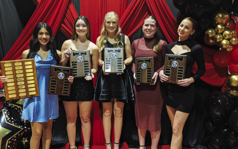 Arielle Aguirre, left, Lilee Hamill, Brylie Turner, Ava Dowdy and Landry White pose with their awards. COURTESY PHOTO | CHRISTY WILEY