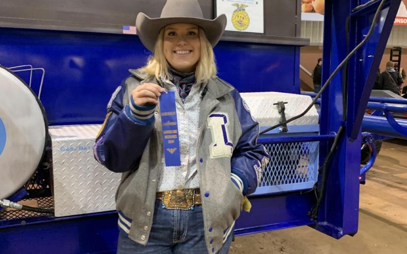 Jaycee Lockhart’s trailer earned a blue ribbon in agricultural mechanics at the San Angelo Stock Show. COURTESY PHOTO