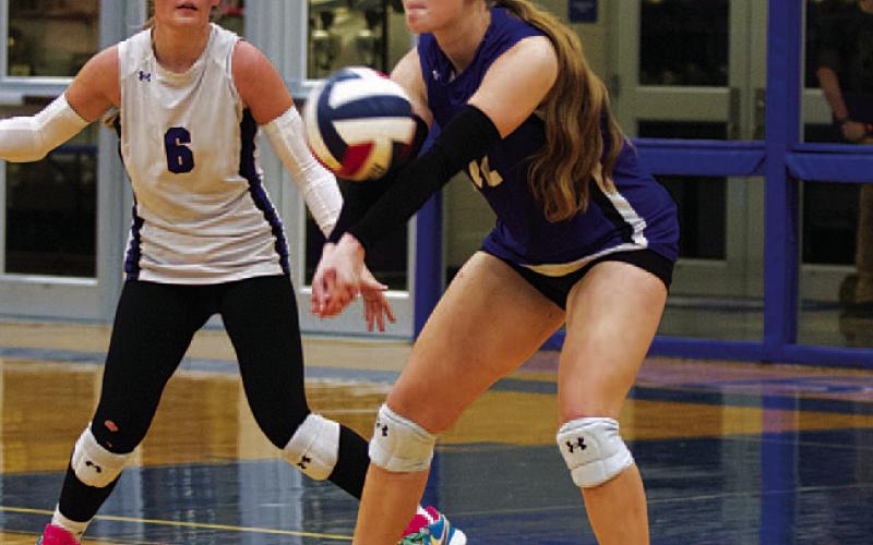 HUNTER KING | DISPATCH RECORD Kari Kepler plays a pass during last Friday’s match.