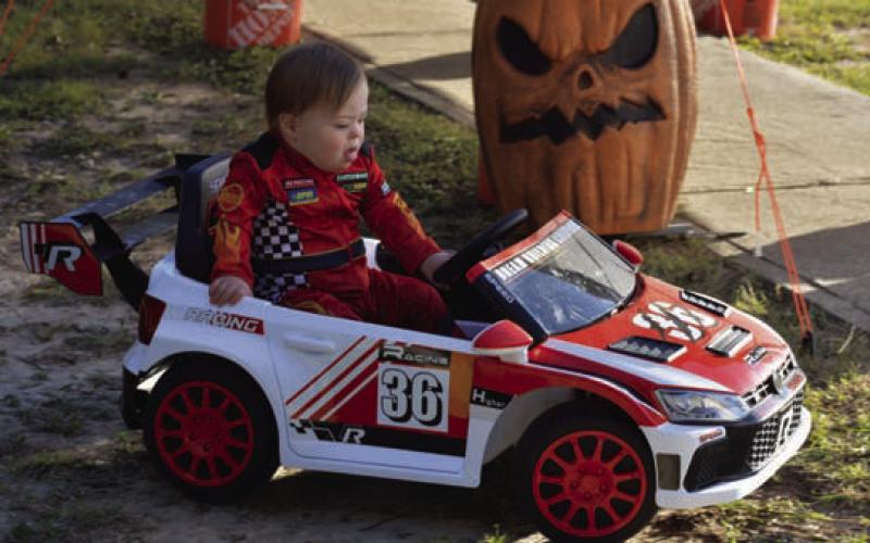 Brecken Farmer rolls around in his high-speed ride. ERICK MITCHELL | DISPATCH RECORD