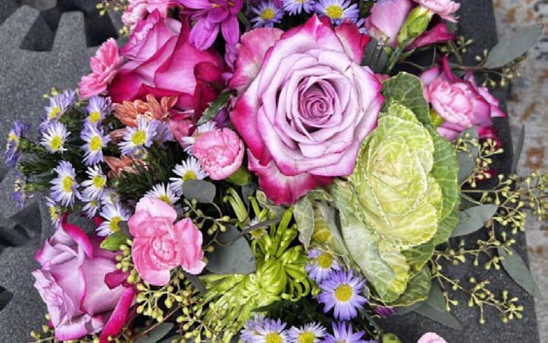 Lometa ISD graduate Holly Hines designed this floral arrangment at a florist shop in College Station. COURTESY PHOTO | HOLLY HINES