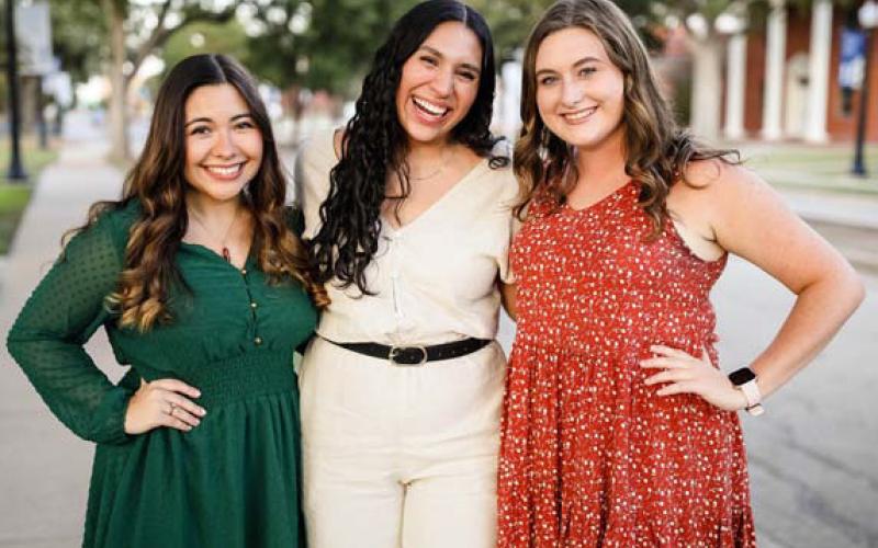Howard Payne University Homecoming Queen nominees include Lampasan Monica Garza, at left; Cynthia Montalvo, center; and Zoe Sprayberry. courtesy photo